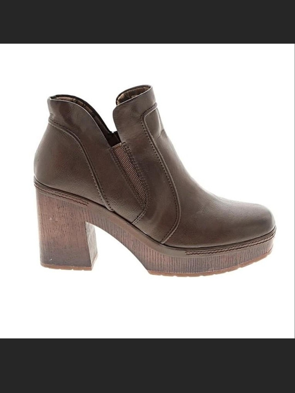 Korks Women’s Brown Leather Platform Ankle Boot